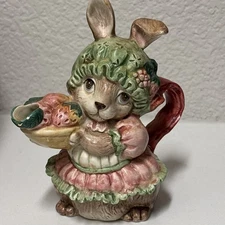 1991 Fitz & Floyd Bloomers Rabbit Bunny Creamer Small Pitcher F&F Fritz Vintage
