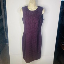 Calvin Klein Women's Sleeveless Purple Design Bodycon Knee Length Dress Size 6