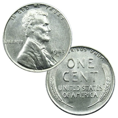 1943 S Steel Penny WWII Wartime Cent in Brilliant Uncirculated BU Condition