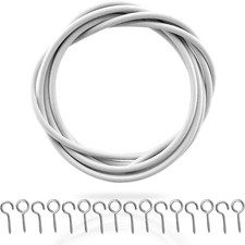 G4GADGET 3M Net Curtain Wire with 8 Hooks & 8 Eyes – Strong and Flexible Curtain