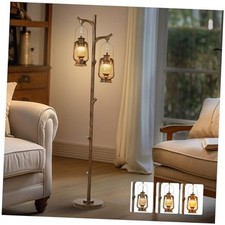 68" Rustic Farmhouse Tree Trunk Floor Lamp Country Finish Wood Vintage Brown