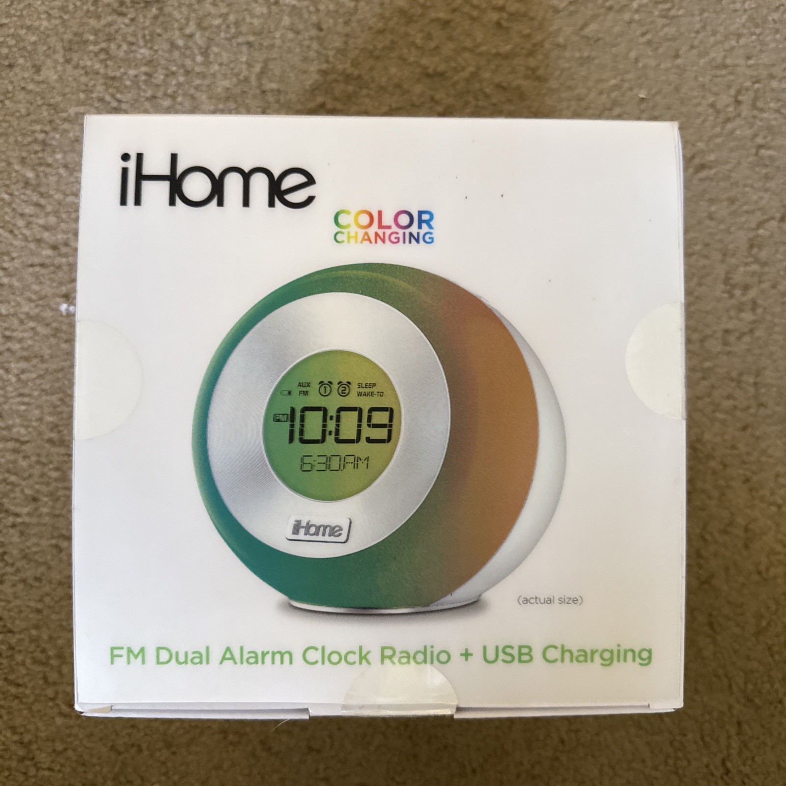 iHome iM29 Color Changing Dual Alarm FM Clock Radio with USB Charging