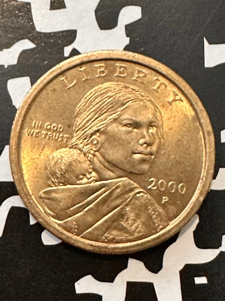 2000 P $1 Sacagawea DD Trike Over “United” Bronze não ralado - Imagem 4 de 4