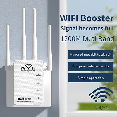 WiFi Range Extender Repeater Wireless Amplifier Router Signal Booster 1200Mbps