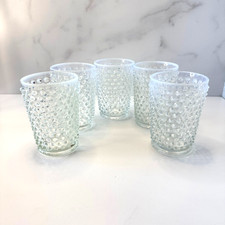 Vintage Fenton French Opalescent Hobnail 3949 9 Oz Tumblers Set of 5