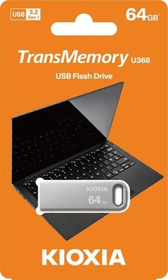 Kioxia TransMemory U366 64GB USB 3.2 Gen 1 Flash Drive - 100MB/s, Silber, 5 Jahre