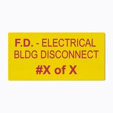 FD Electrical Building Disconnect Placard | Custom Engraved Acrylic | 4x2, 1x1