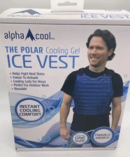AlphaCool Polar Cooling Gel Ice Vest Navy (One Size) AC-NIV-N **NEW**