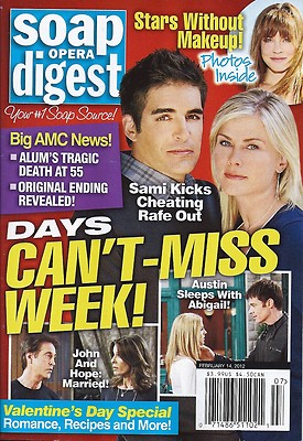 Soap Opera Digest Feb. 14 2012 Galen Gering Alison Sweeney John Wesley Shipp