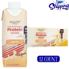 Equate High Performance Protein Shake Vanilla 11 Fl Oz 12 Ct Gluten-free Protein