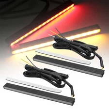 2PCS Ultra Slim Switchback White/Amber LED DRL Daytime Running Fog Light Kit