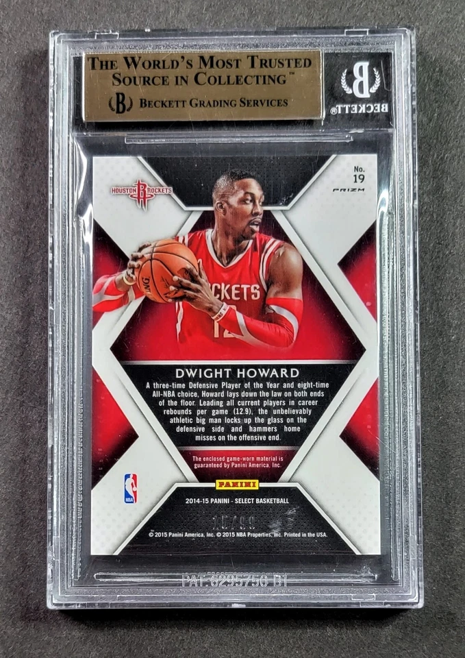 2014-15 Panini Select Swatches Prizms Purple #19 Dwight Howard 15/99 BGS 9.5 - Image 2 of 2