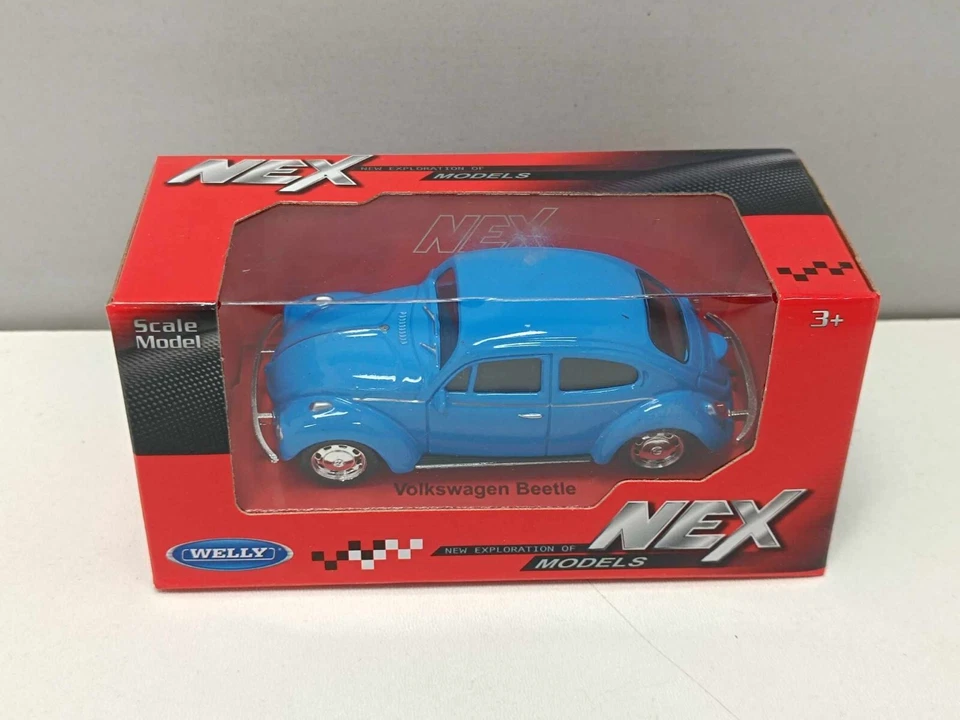Volkswagen Beetle Maggiolino Blu Blue - Welly Nex 1:43 Nuovo - Immagine 2 di 4