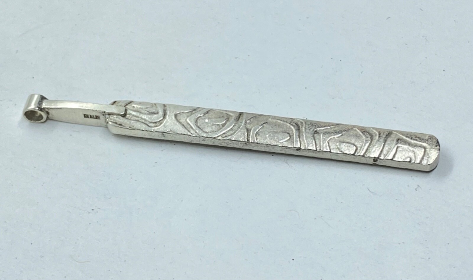 Solid Hallmarked Sterling Silver Elongated Patter… - image 2