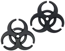 2x Biohazard Warning Radioactive Waste Symbol Emblem Decal Car Truck Motorcycle