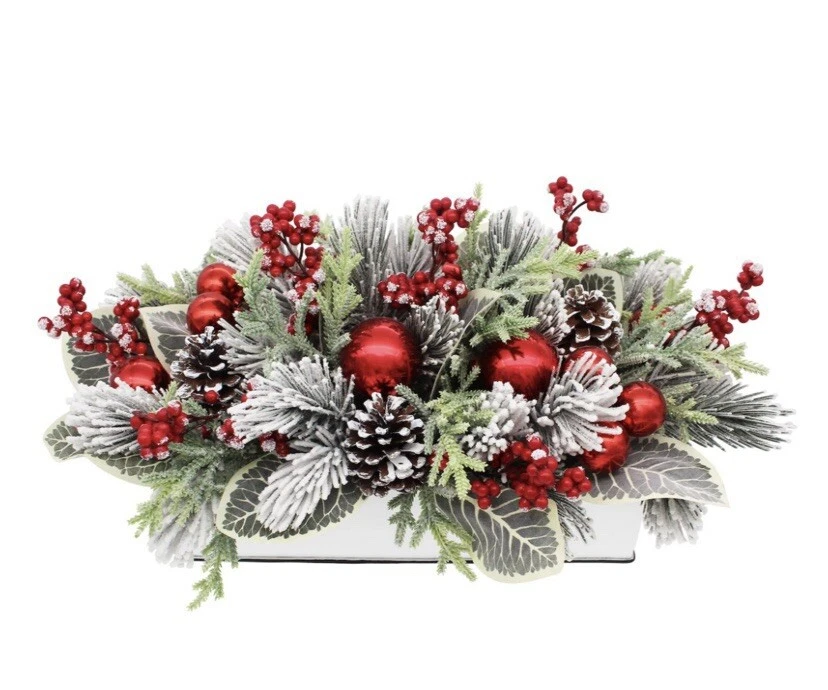 Centerpiece Tabletop Decor Christmas Holiday Greenery 10” x 10” x 18” NEW IN BOX - Image 3 of 3