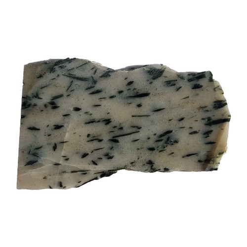 INDIAN GREEN TOURMALINE in ADVENTURINE SLAB ~ 234 grams/ rough agate jasper cab - Picture 2 of 12