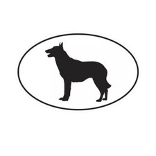 Belgian Malinois Euro Oval Sticker Decal