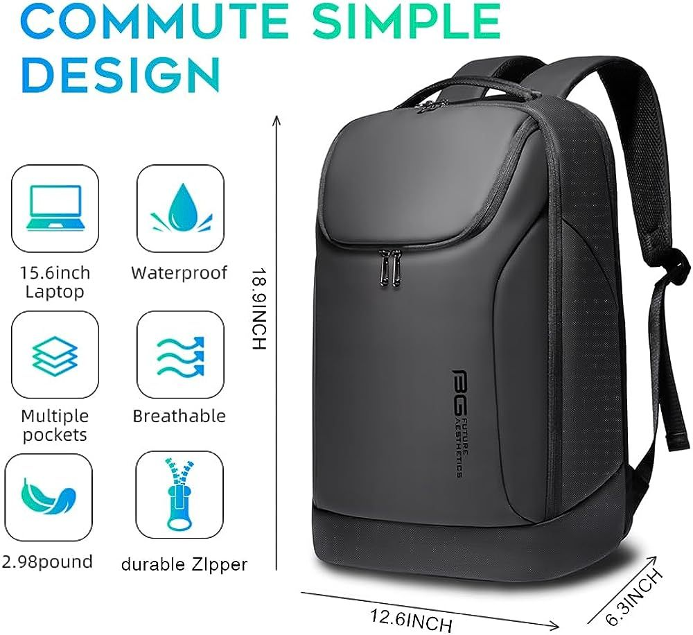 BANGE Business-Rucksack 15,6 Zoll - Wasserdicht Mit USB-Anschluss