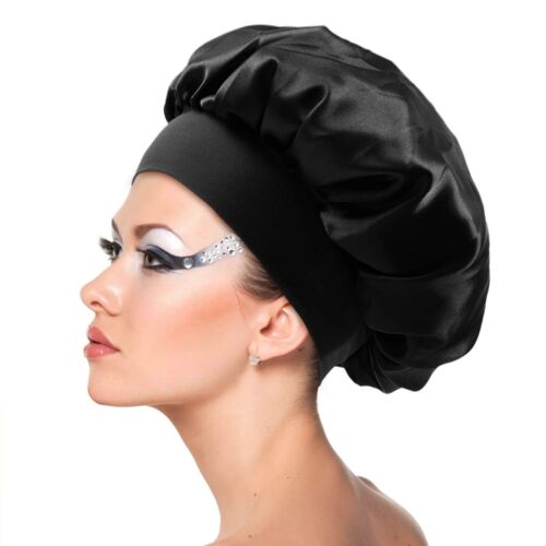 Women Sleeping Cap Soft Hair Care Scarves Bonnet Pure Satin Silk Night Sleep Hat - Afbeelding 1 van 12