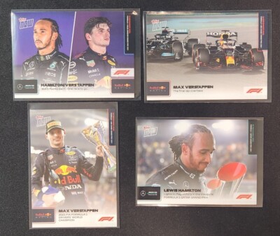 2021 Topps Now Formula 1 F1 Lewis Hamilton & Max Verstappen Lot #074/078/080/081