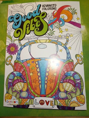 Adult Coloring Book Good Vibes. 32 Chill Images.