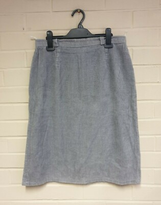Women's Grey Corduroy Midi Skirt Size UK 10-12, EUR 38-40 UK