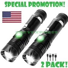 Super Bright LED Tactical Flashlight Zoomable Rechargeable