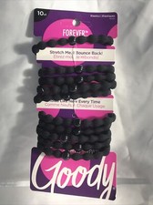 Goody Forever Ouchless Elastic Hair Tie 10 Count Black Medium To Thick Hair