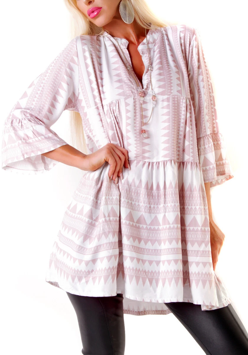 Herou Tunica Lunga Donna A Maniche Corte – Morbida In 100% Modal – Con Spacco Laterale – Taglia XL, Colore Casuale - 3