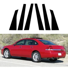 6pc Black Pillar Posts Set Door Trim Piano Cover Kit For Chevrolet Impala 06-13