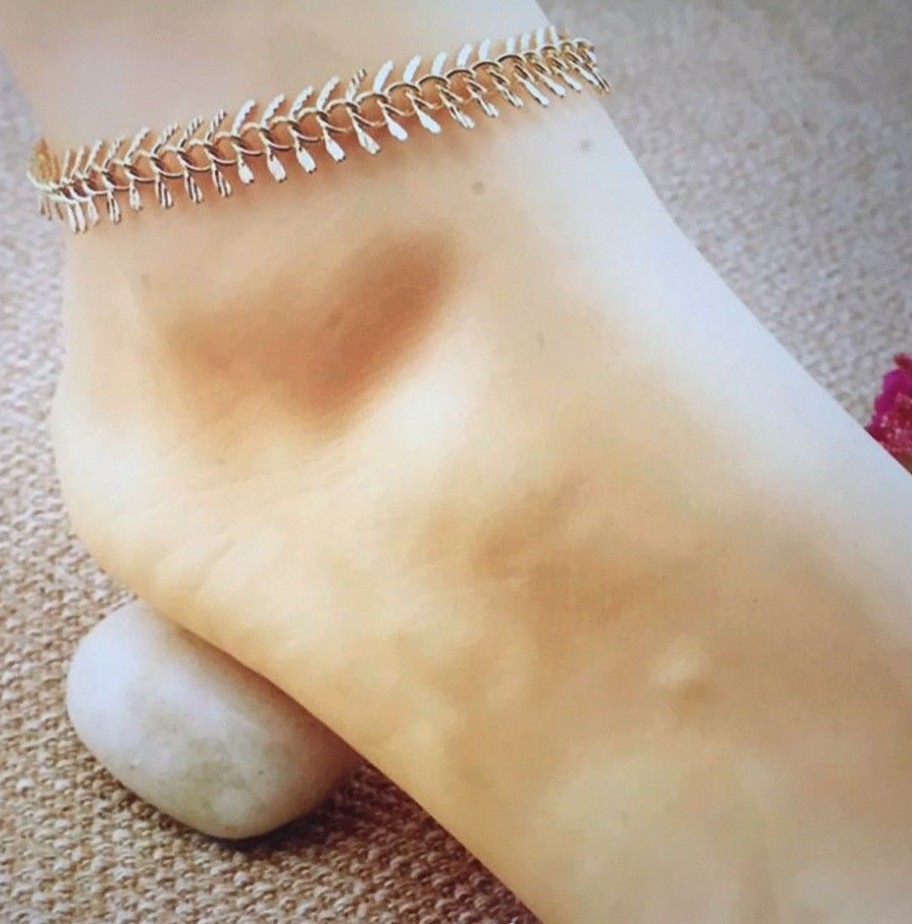 Womens Gold Fishbone Chain Anklets Ankle Bracelet Foot Jewelry