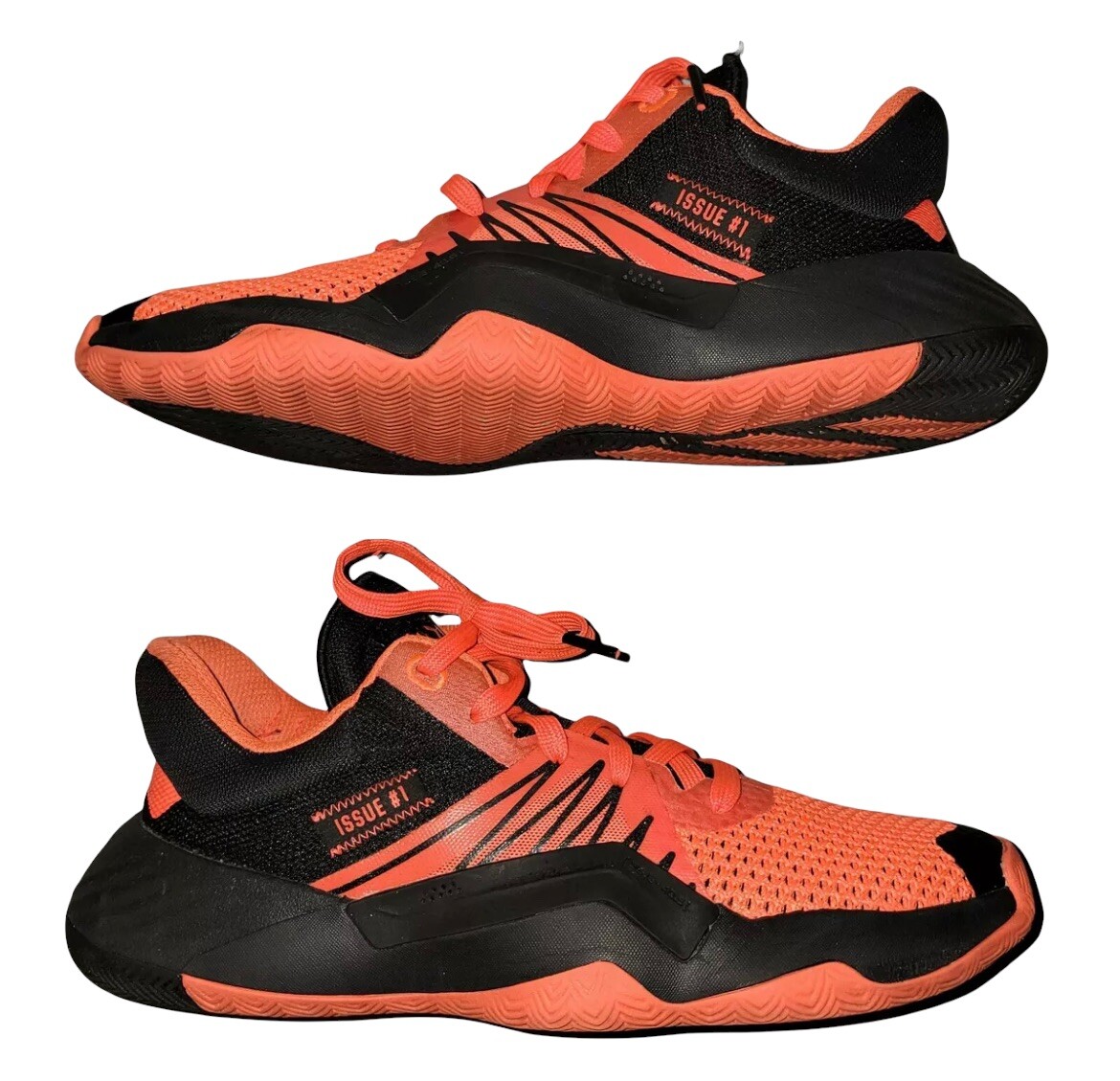 Adidas D.O.N. Issue #1 J Spider Black Orange Shoes EG6565 Mens