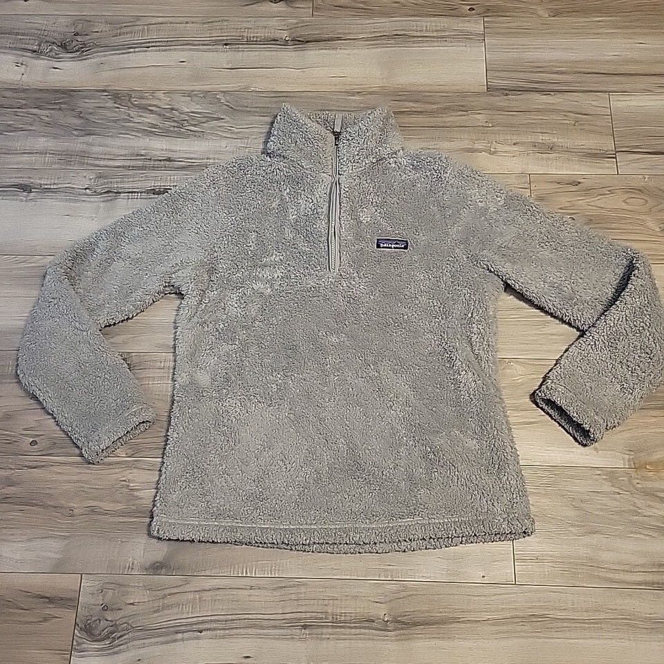 Patagonia Los Gatos Sweater Womens Medium Gray Deep Pile Sherpa Fleece