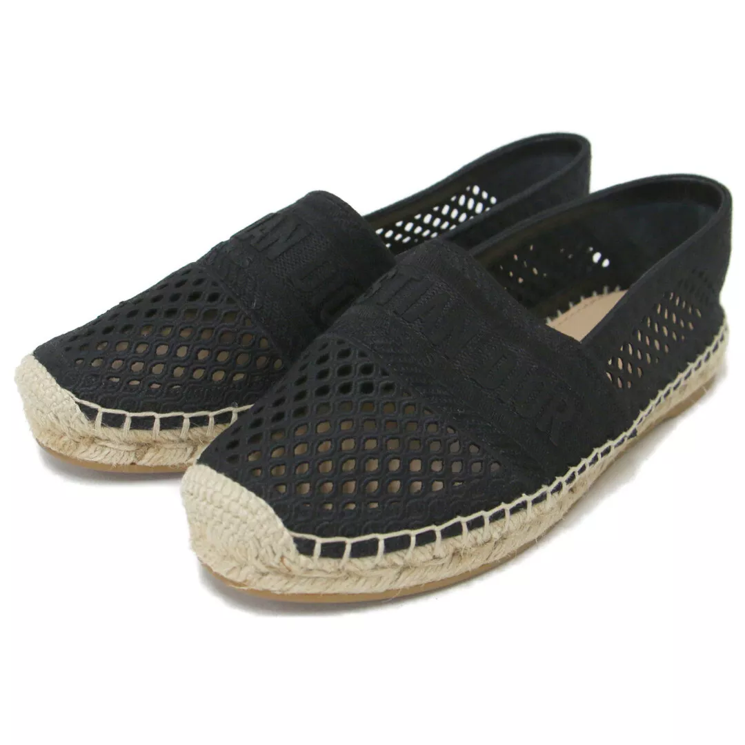 Chaussures plates noires Dior Christian 37 1 2 (24,5 cm (9,65 po)) espadrille d'occasion BEEG 0