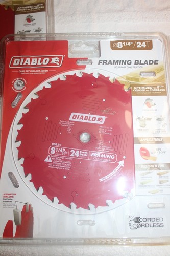 Lot of 5 Diablo Framing Circular Saw Blades - D0824X, D0620X, D0624X - Picture 2 of 10