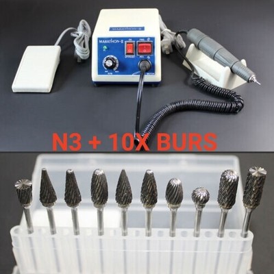 Dental Lab Marathon Electric Micromotor Polishing 35KRPM Motor Handpiece N3 Burs