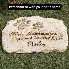 PERSONALIZED Dog Cat Pet Paw Print Memorial Grave Marker Garden Stepping Stone