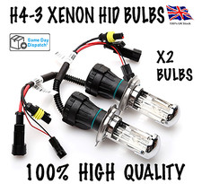 2X H4-3 BI XENON HID KIT BULBS 35W H4 HI/LOW BEAM METAL BASE BULBS 6000K/8000K