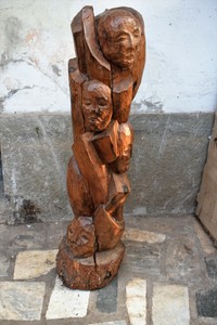 Scultura Legno Statua Antica Ebay