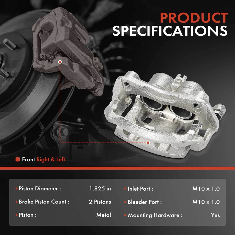 Par de pinzas de freno delanteras con soporte para Nissan Frontier 05-23 Pathfinder Suzuki Foto 2 de 4