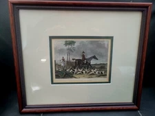 Circa 1832 Antique Engraving - A Cooper - Going To Cover - COA Pegasus 13 X 11