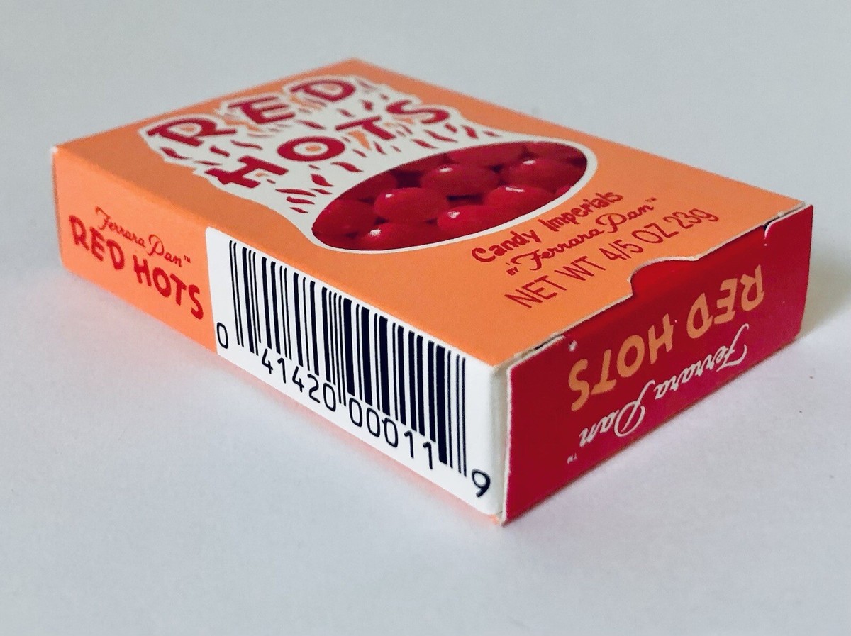 Vintage 1987 Ferrara Pan RED HOTS Candy Container 2.75