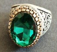 BEAUTIFUL POST MEDIEVAL VINTAGE SILVER SEAL RING WITH STONE INSERT