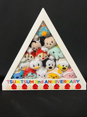 Disney TSUM TSUM 2nd Anniversary Cake Box Set 15 Plush Disney Store Japan NEW