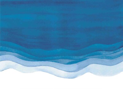 3D Abstract Blue Wave Sea Self-adhesive Removable Wallpaper Murals Wall 111