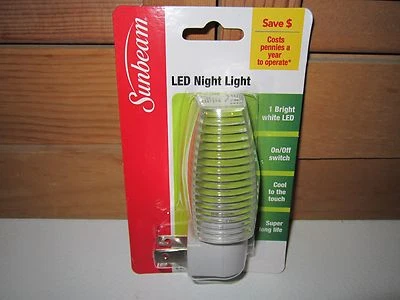 Sunbeam LED Night Light & Guide Marker clear/white only 0.3watt w/ on/off switch - Image 1 of 4