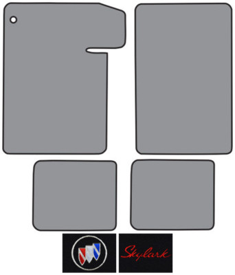 1964-1967 Buick Skylark Loop Carpet Logo Floor Mat 4pc