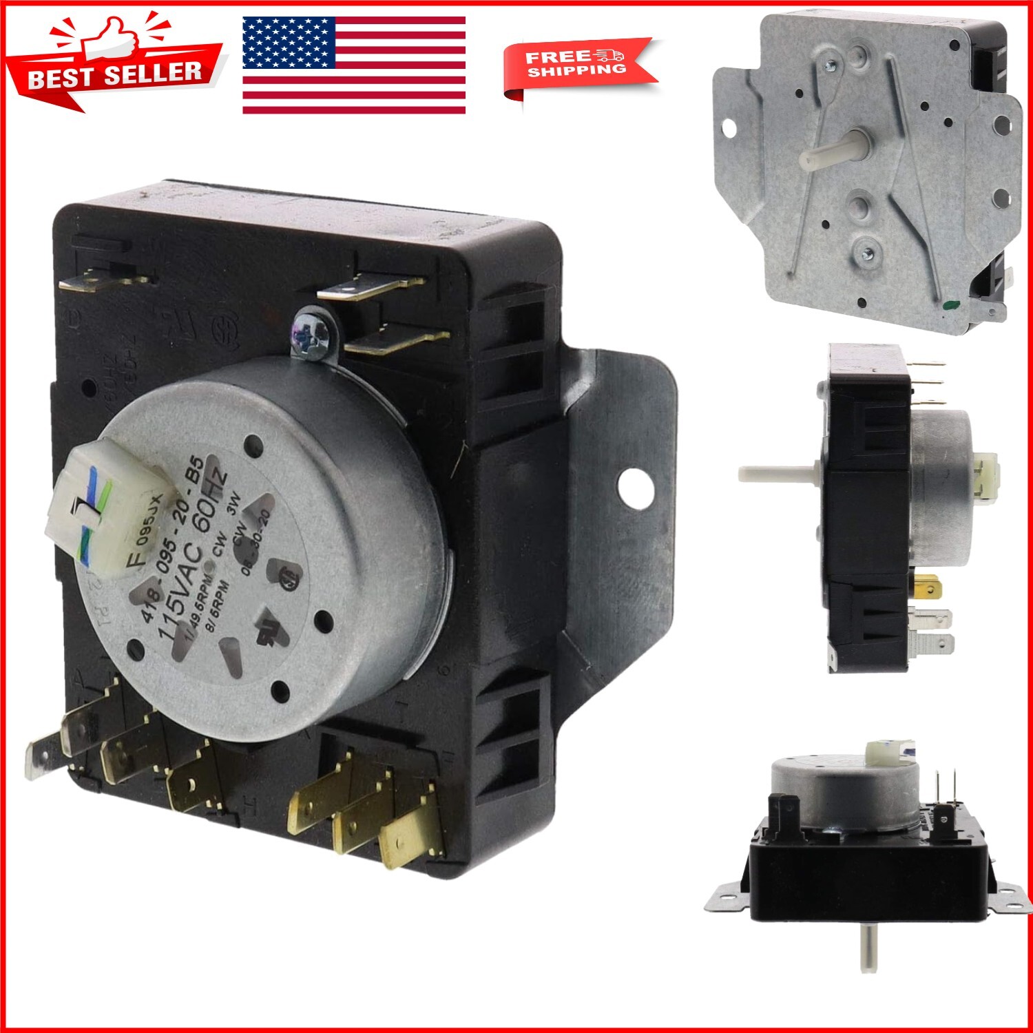 High-Quality Plastic Dryer Timer for Amana & Magic Chef - 1-Year Warranty