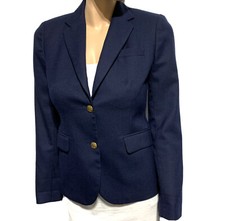J. Crew Factory Original SchoolBoy Blazer Jacket Women's Size 2 Navy Blue